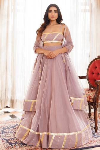 Lilac Ash Lehenga Set