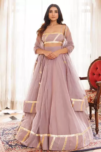 Lilac Ash Lehenga Set