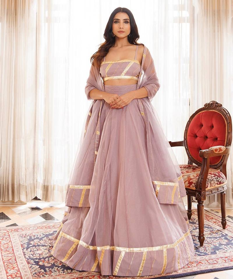 Lilac Ash Lehenga Set