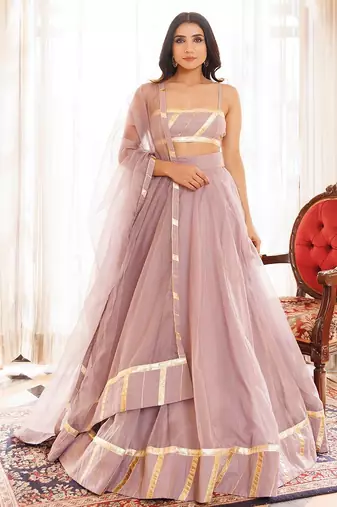 Lilac Ash Lehenga Set