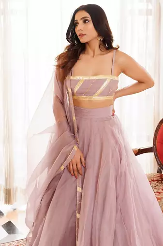 Lilac Ash Lehenga Set