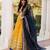 Sunset Gold Yellow and Navy Blue Lehenga Set