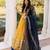 Sunset Gold Yellow and Navy Blue Lehenga Set