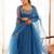Navy Blue Organza Lehenga Set