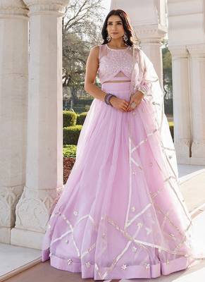 Petal Purple Organza Lehenga Set 1