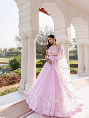 Petal Purple Organza Lehenga Set 5