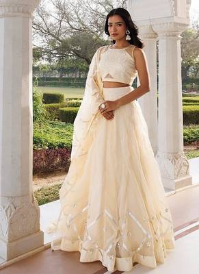 Petal Yellow Organza Lehenga Set 3