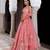 Eleganca in Bloom Pink Handpainted Organza Lehenga Set