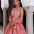 Eleganca in Bloom Pink Handpainted Organza Lehenga Set