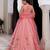 Eleganca in Bloom Pink Handpainted Organza Lehenga Set