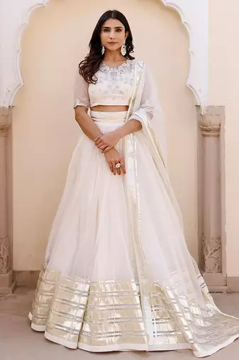 White Whisper Organza Lehenga Set