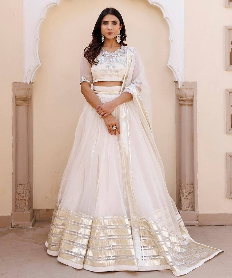 White Whisper Organza Lehenga Set