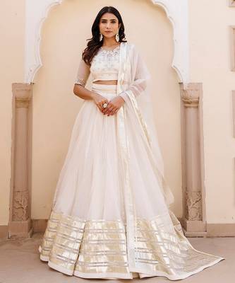 White Whisper Organza Lehenga Set 2