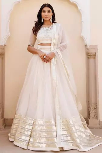 White Whisper Organza Lehenga Set