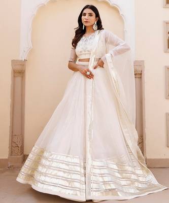 White Whisper Organza Lehenga Set 3