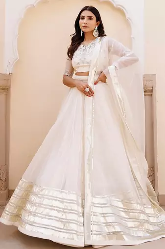 White Whisper Organza Lehenga Set