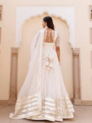 White Whisper Organza Lehenga Set 4