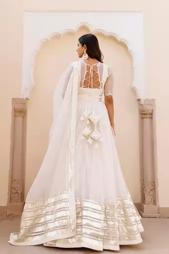 White Whisper Organza Lehenga Set