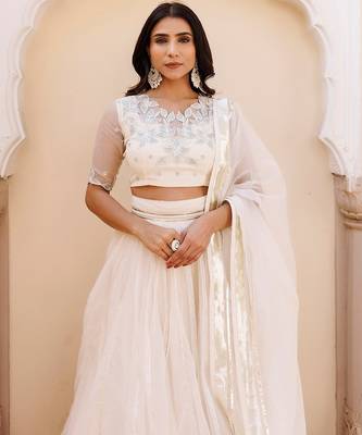 White Whisper Organza Lehenga Set 5