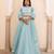 Aqua Blue Bay Organza Lehenga Set