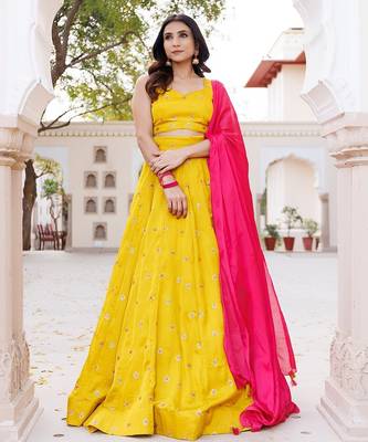 Nugget Gold Silk Lehenga Set 1