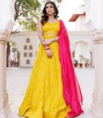 Nugget Gold Silk Lehenga Set