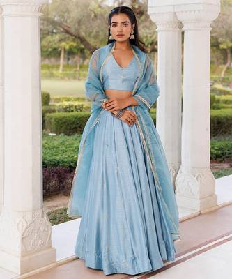 Coastal Blue Lehenga Set 1