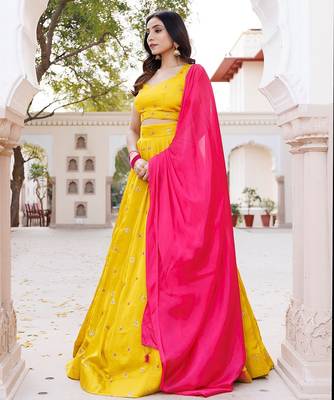 Nugget Gold Silk Lehenga Set 2