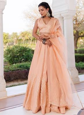 Coral Sand Silk Lehenga Set 2
