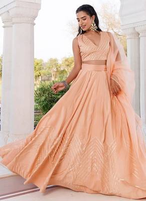 Coral Sand Silk Lehenga Set 3