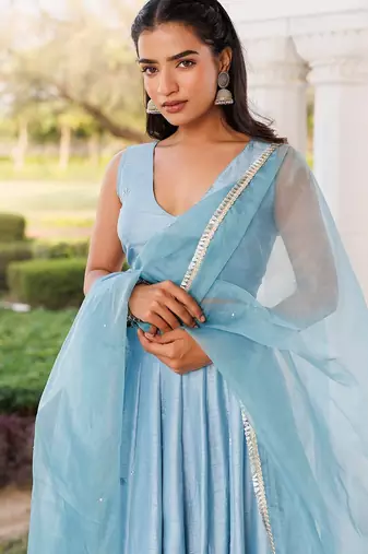 Coastal Blue Lehenga Set