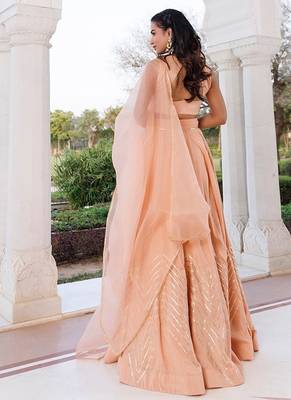 Coral Sand Silk Lehenga Set 4
