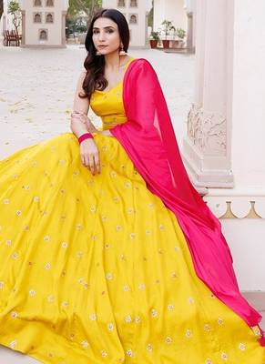 Nugget Gold Silk Lehenga Set 5