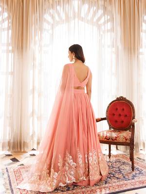 Peony Pink Cotton Embroidered Lehenga Set 4