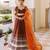 Brunette Brown and Orange Cotton Lehenga Set