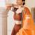 Brunette Brown and Orange Cotton Lehenga Set