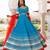Palace Blue and Red Cotton Lehenga Set