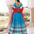 Palace Blue and Red Cotton Lehenga Set