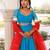 Palace Blue and Red Cotton Lehenga Set