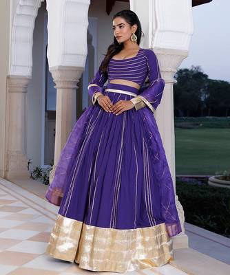 Purple Corallites Cotton Lehenga Set 2