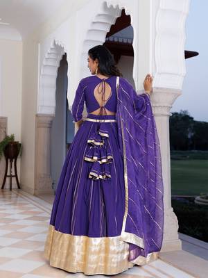 Purple Corallites Cotton Lehenga Set 5