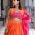 Pink Lemonade and Orange Cotton Lehenga Set