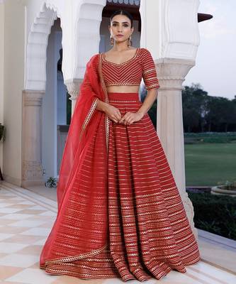 Merlot Red Cotton Lehenga Set 1