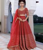 Merlot Red Cotton Lehenga Set