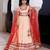 Vanilla Pink and Red Cotton Lehenga Set