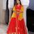 Red Alert and Yellow Cotton Lehenga Set