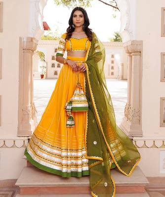 Lemon Chrome Yellow Lehenga Set 1