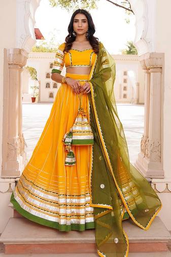 Lemon Chrome Yellow Lehenga Set