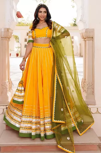 Lemon Chrome Yellow Lehenga Set