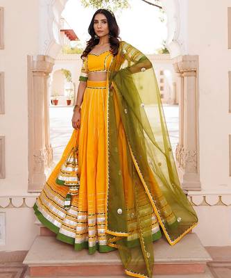 Lemon Chrome Yellow Lehenga Set 3